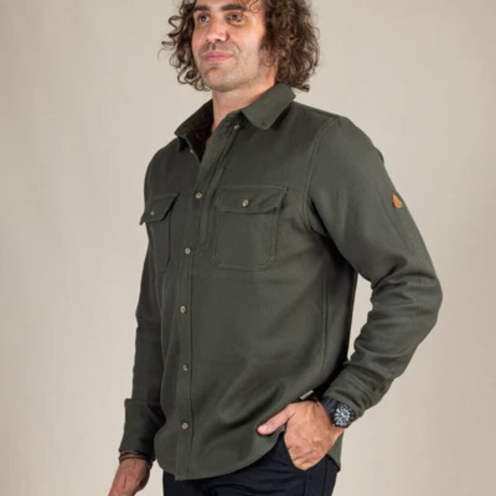 LIVSN Benchmark Field Flannel - Olive - Large